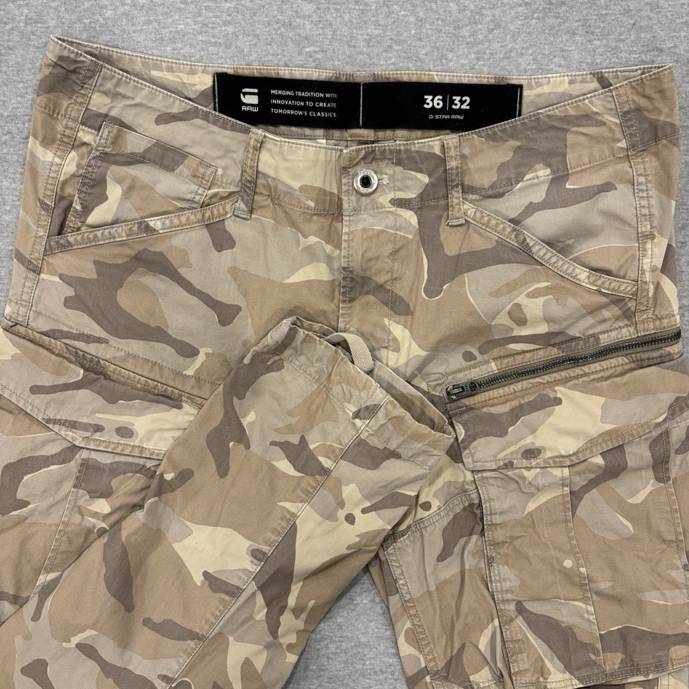 G-Star Raw Rovic 3D Regular Tapered Cargo Pants Mens 36x32 (38x30) Brown Camo